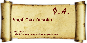Vagács Aranka névjegykártya